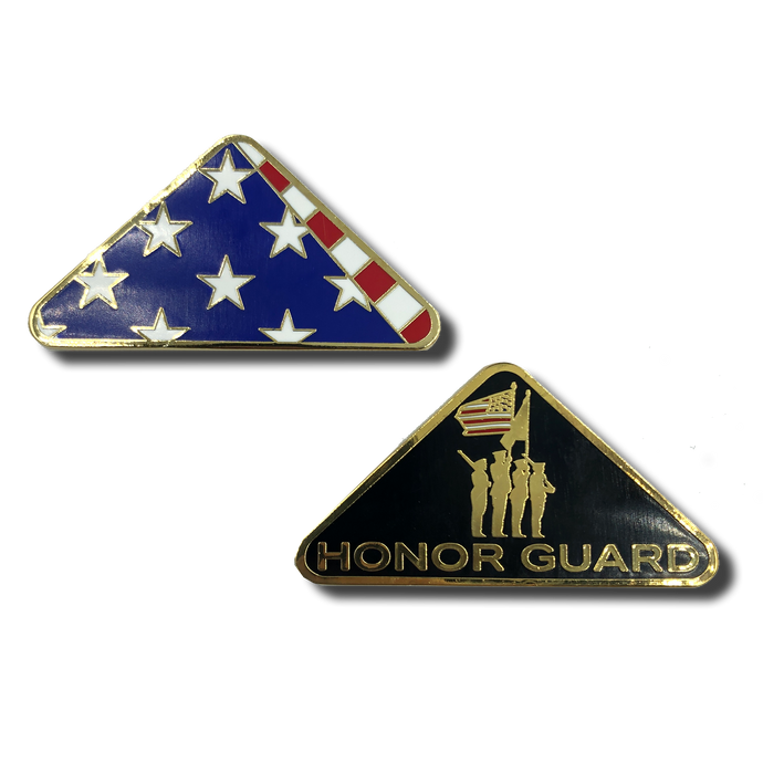 I-018 Honor Guard Folded Flag Challenge Coin Police CBP Military