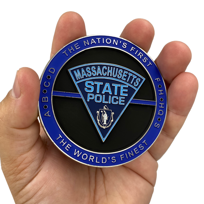 DL9-02 Massive 3 inch MSP Challenge Coin Massachusetts State Police Trooper