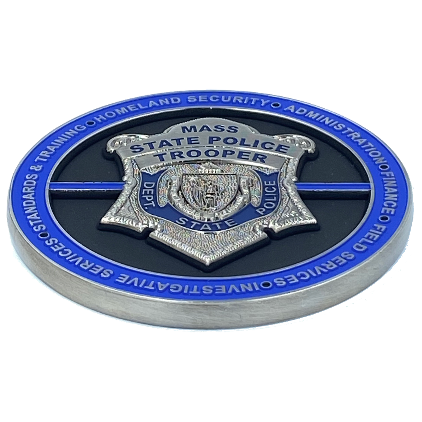 DL9-02 Massive 3 inch MSP Challenge Coin Massachusetts State Police Trooper