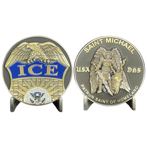 EL8-03 ICE Officer Agent DRO ERO Saint Michael Patron Saint Challenge Coin ST. MICHAEL