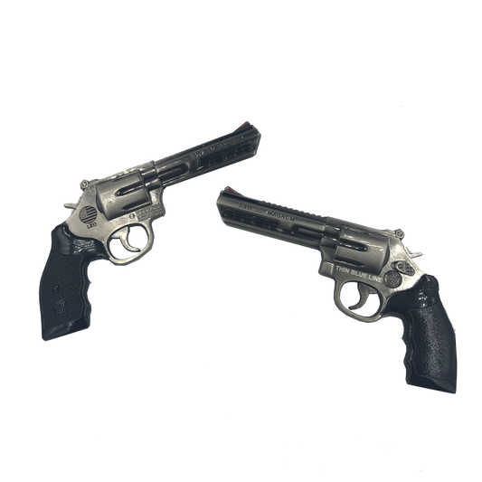 F-018 Black grip S&W Magnum “Thin Blue Line” Challenge Coin Police CBP LEO