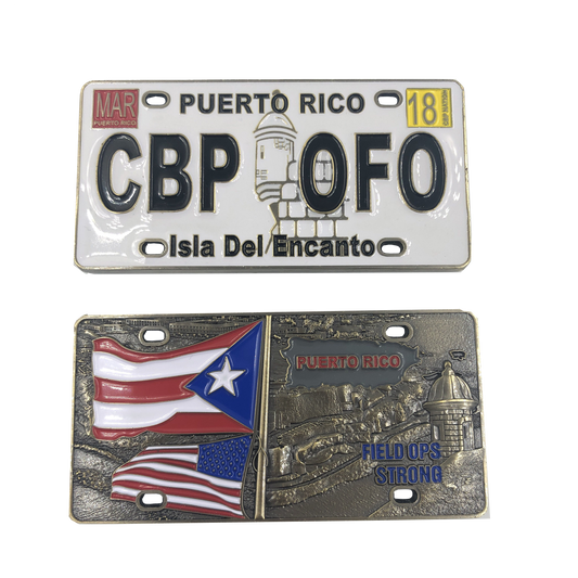 discontinued H-005 Puerto Rico License Plate Challenge Coin san juan CBP Officer Police