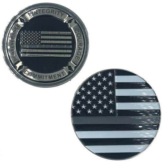 G-021 Thin Gray Line Core Values Challenge Coin Police Correctional Officer Corrections CO