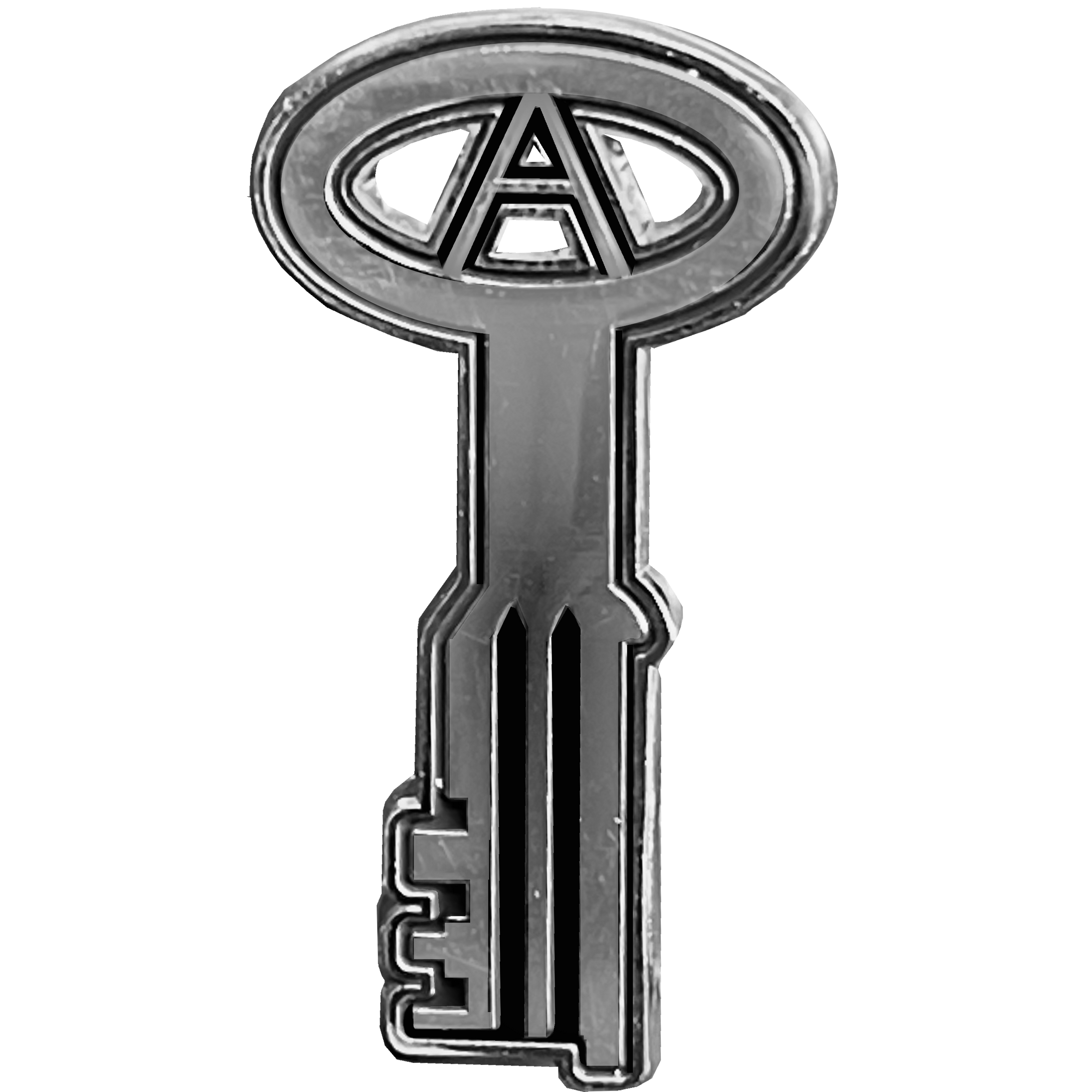 PBX-005-C Sterling Silver plated Correctional Officer Jail Prison Key pin CO Corrections Thin Gray Line