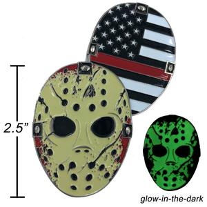 A-009 Thin Red Line Jason Voorhees Goalie Mask Friday the 13th Firefighter Fire Department Fighter