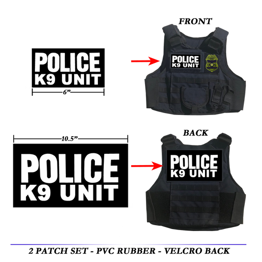 K9 UNIT Body Armor Bullet Proof Ballistic vest Tactical PVC Rubber Patch set POLICE LAW ENFORCEMENT patches CBP