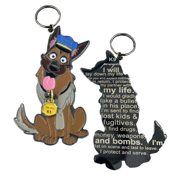 LL-007 K9 Prayer keychain for Canine Officer challenge coin style police