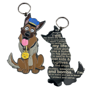LL-007 K9 Prayer keychain for Canine Officer challenge coin style police