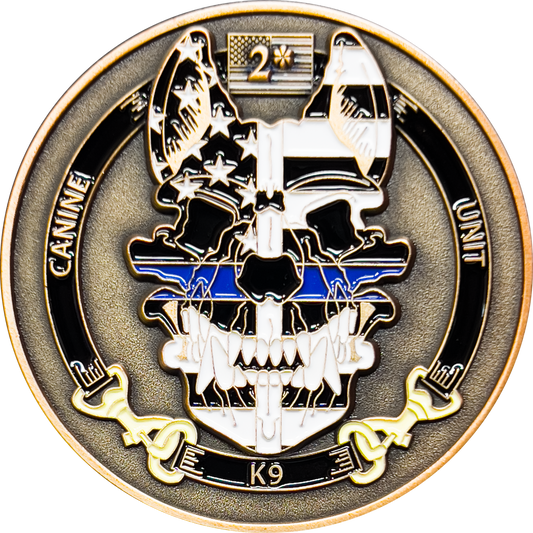 GL11-004 CBP Officer Canine Enforcement K9 Thin Blue Line Challenge Coin Field Operations OFO