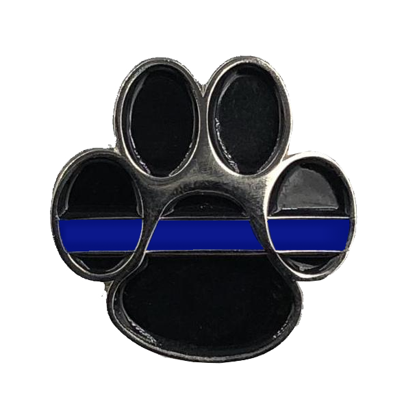CL5-003 K9 Paw Thin Blue Line Canine Lapel Pin