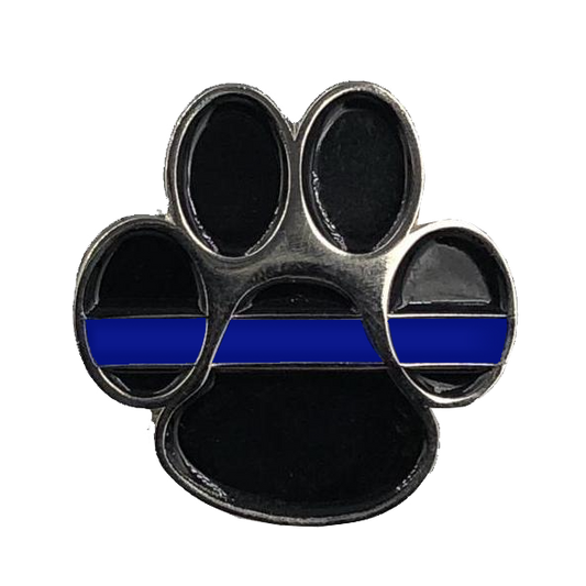 CL5-003 K9 Paw Thin Blue Line Canine Lapel Pin