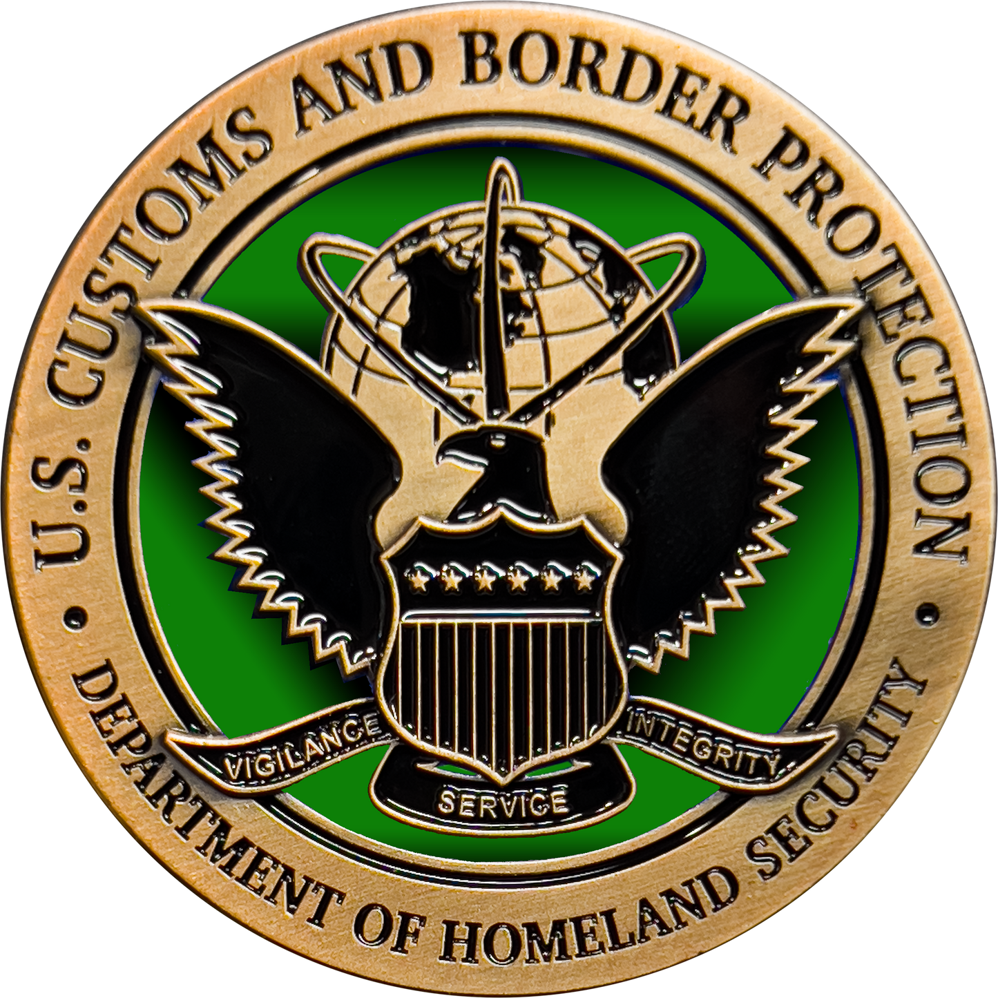 GL11-003 Border Patrol Agent Canine Enforcement K9 Thin Green Line Challenge Coin CBP BPA