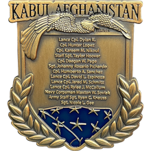 BL17-012 Kabul Afghanistan Final Inspection Memorial Challenge Coin Marines Navy August 26 2021 13 Soldiers