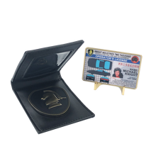 Knight Rider in leather wallet with KITT Operator License on Metal Card (challenge coin)