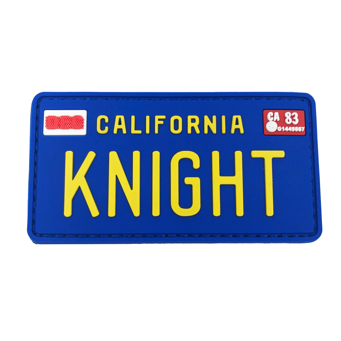 KK-016 KNIGHT Rider License Plate PVC Patch with hook and loop KITT