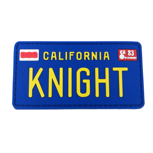 KK-016 KNIGHT Rider License Plate PVC Patch with hook and loop KITT