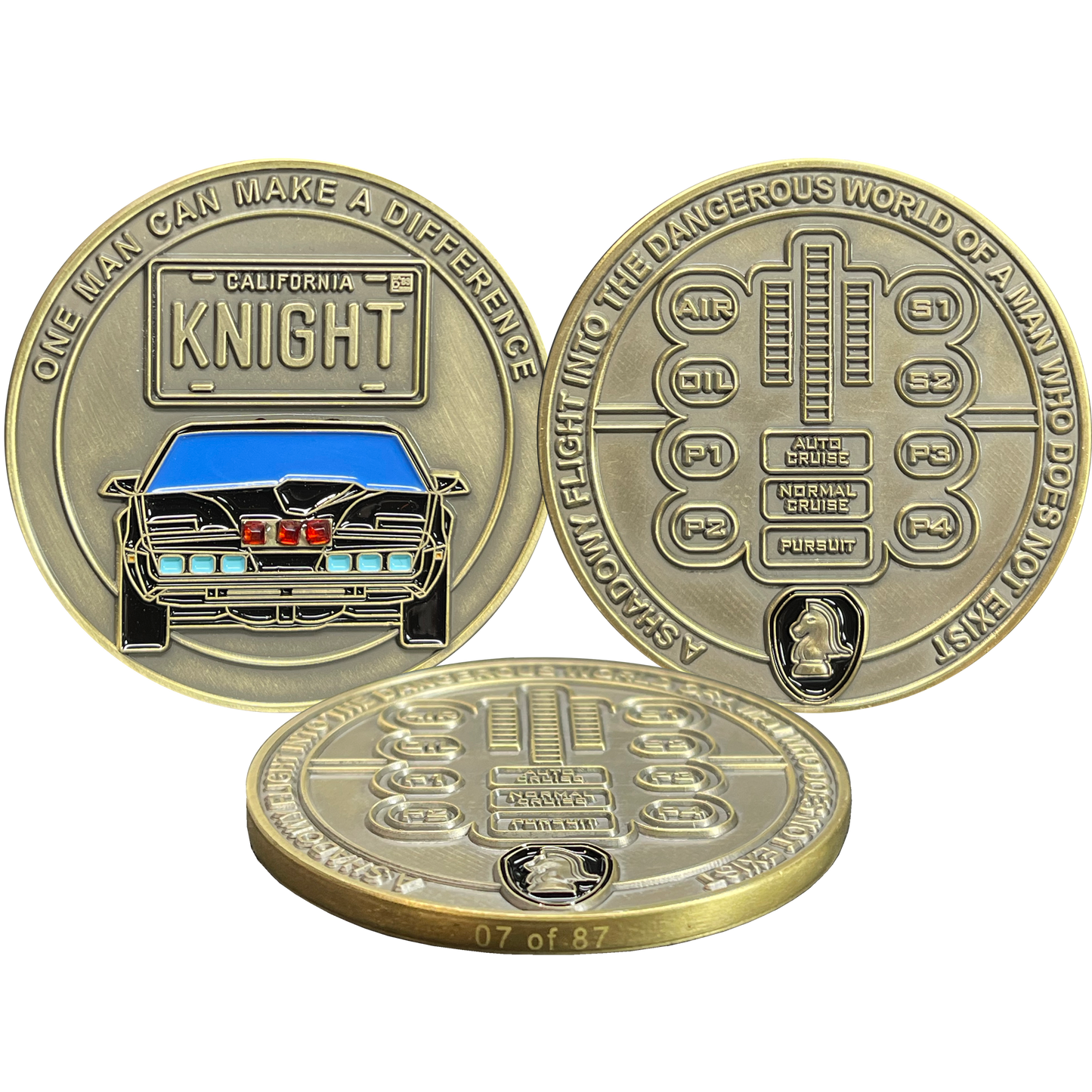 BL13-008 Knight Rider license plate KITT voice box Challenge Coin with serial number