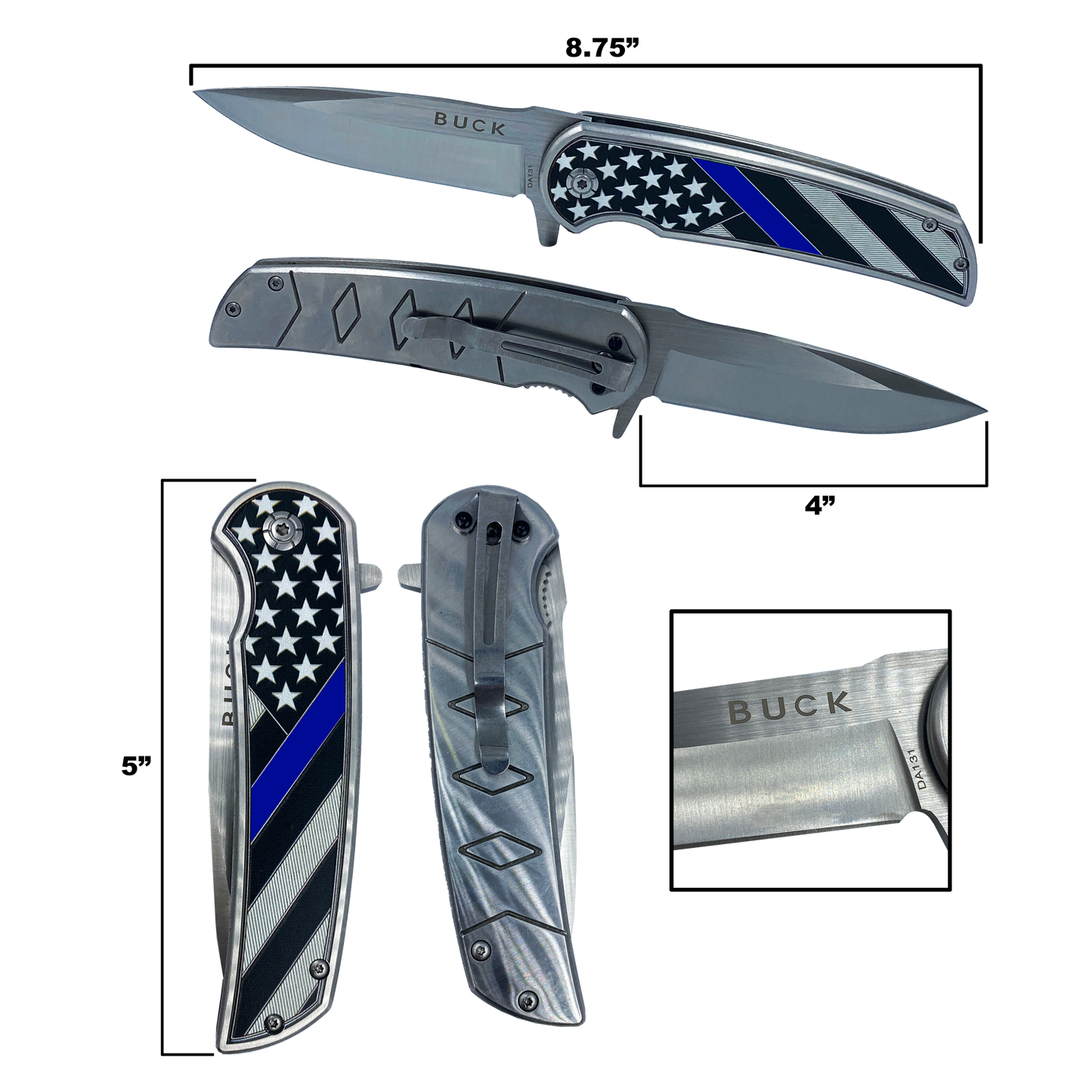 BL1-03 Thin Blue Line pocket tool Police Law Enforcement First Responder Rescue Tactical Survival