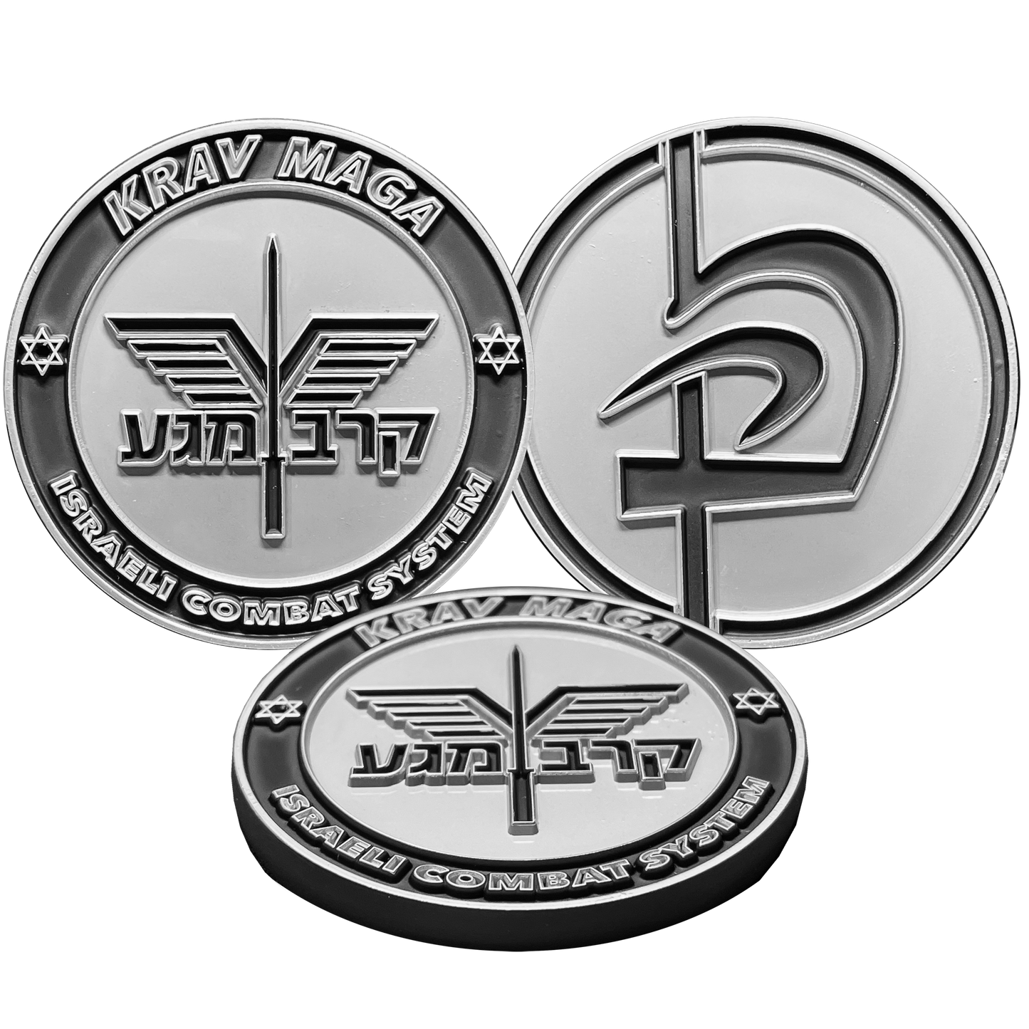 BL15-001 KRAV MAGA Israeli Combat System Silver Challenge Coin