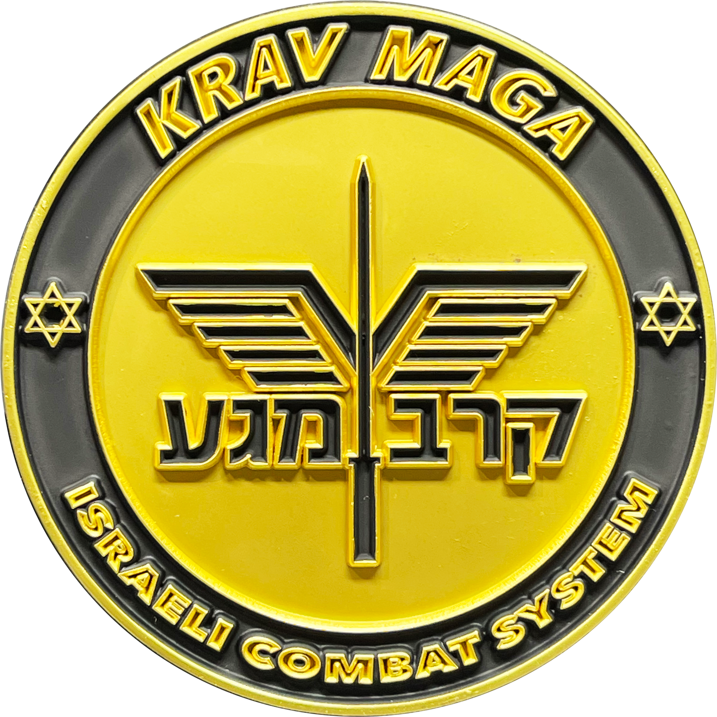 BL14-001 KRAV MAGA Israeli Combat System Gold Challenge Coin