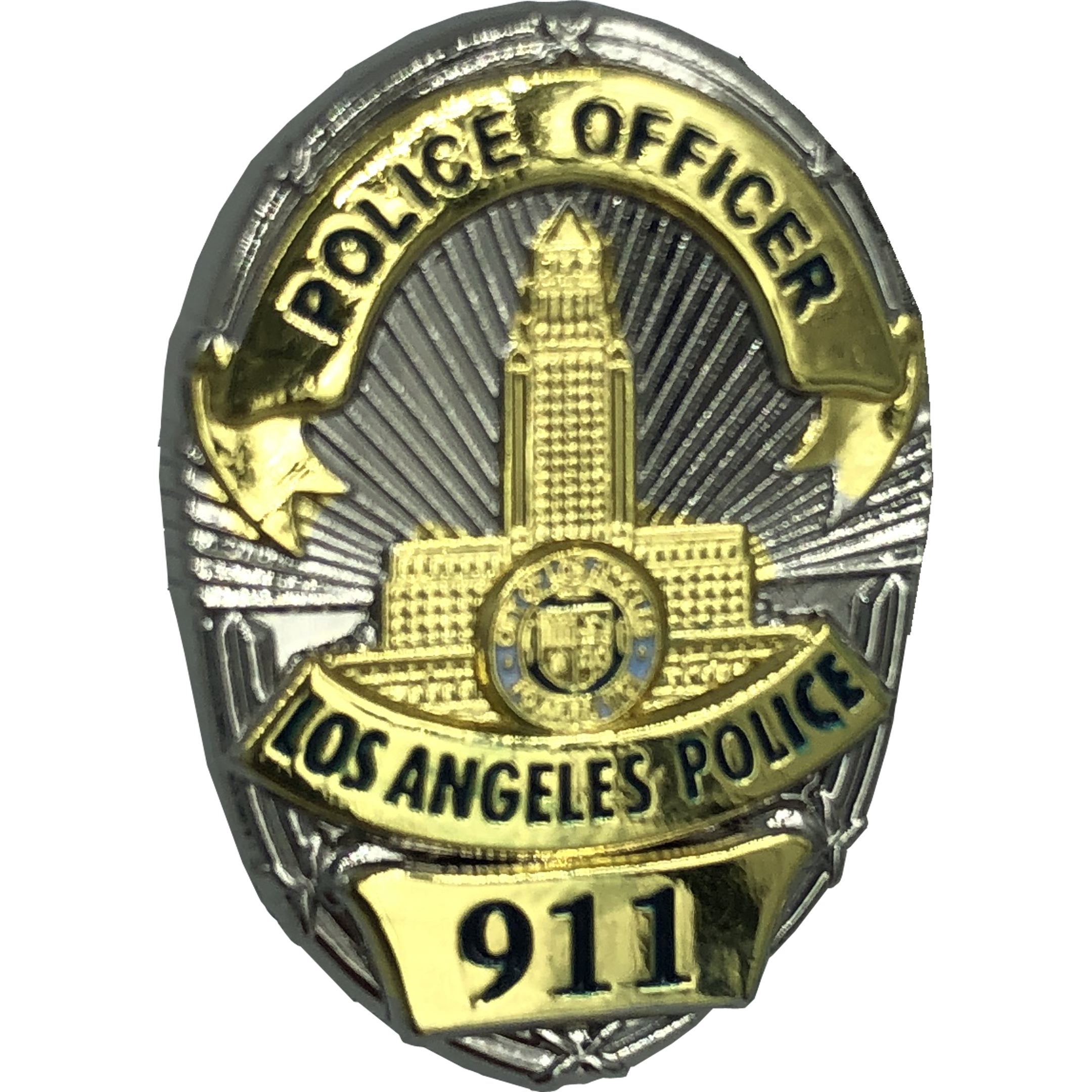HH-015 LAPD Officer shield lapel Pin double plated with deluxe spring loaded clasp Los Angeles Police Department