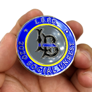 EE-015 LAPD LBPD 2020 Social Unrest Riot Parody challenge coin Thin Blue Line Police