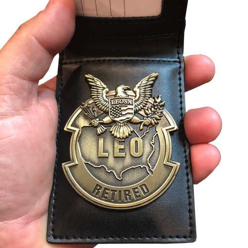BL3-009 LEOSA Retired LEO Leather shield Wallet