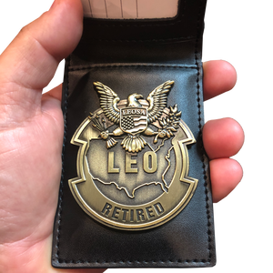 BL3-009 LEOSA Retired LEO Leather shield Wallet