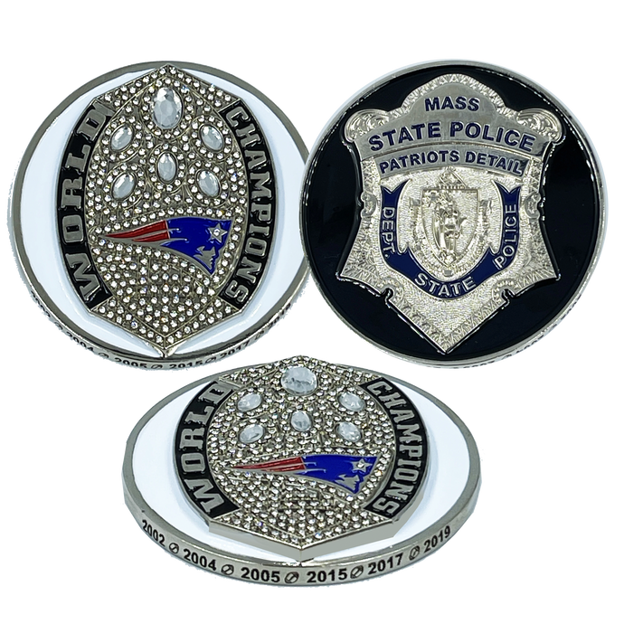 BL12-007 MSP Massachusetts State Police Trooper Stadium Detail Championship Challenge Coin