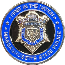GL4-010 Massachusetts State Police MSP Trooper First in the Nation Challenge Coin Mass Troop A H B C D F HQ