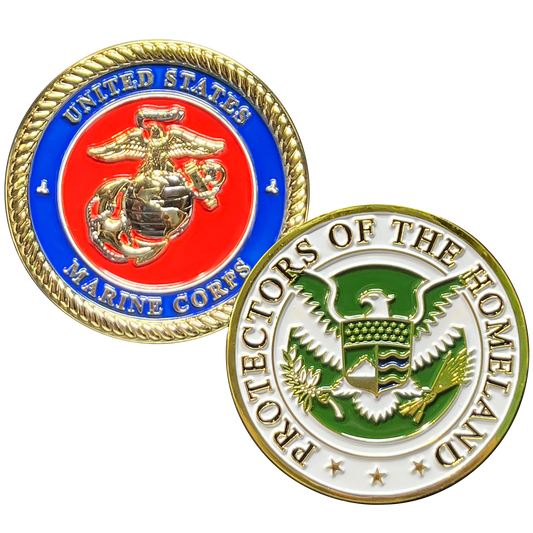 EL11-013 Protectors of the Homeland Semper Fi CBP HSI FAM Secret Service US Marines Challenge Coin Military Veteran