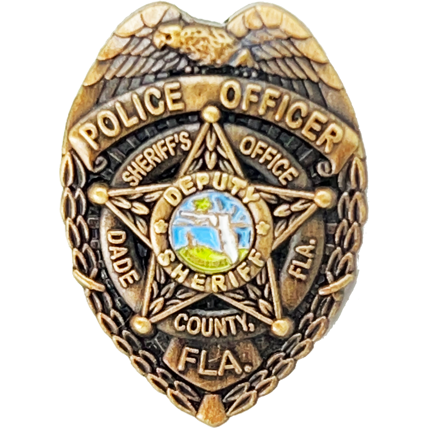 PBX-002-G Miami Dade Florida Police Department Deputy Sheriff Label Pin 1 inch