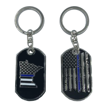 II-007 Minnesota Thin Blue Line Challenge Coin Dog Tag Keychain Police Law Enforcement