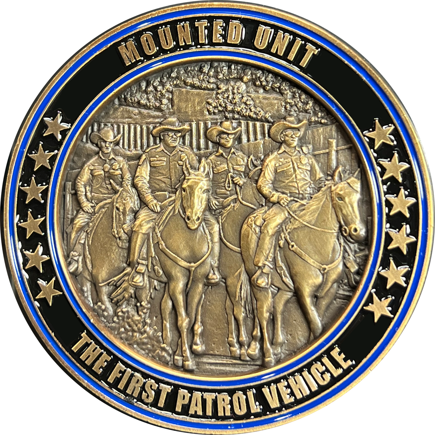 discontinued GL3-004 10 Foot Tall Cops Police NYPD LAPD Davie CBP Border Patrol Horse Patrol Mounted Unit Challenge Coin