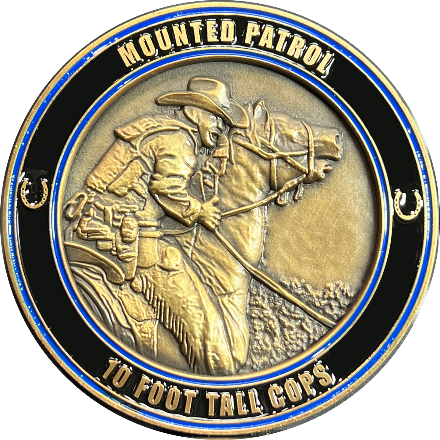 discontinued GL3-004 10 Foot Tall Cops Police NYPD LAPD Davie CBP Border Patrol Horse Patrol Mounted Unit Challenge Coin