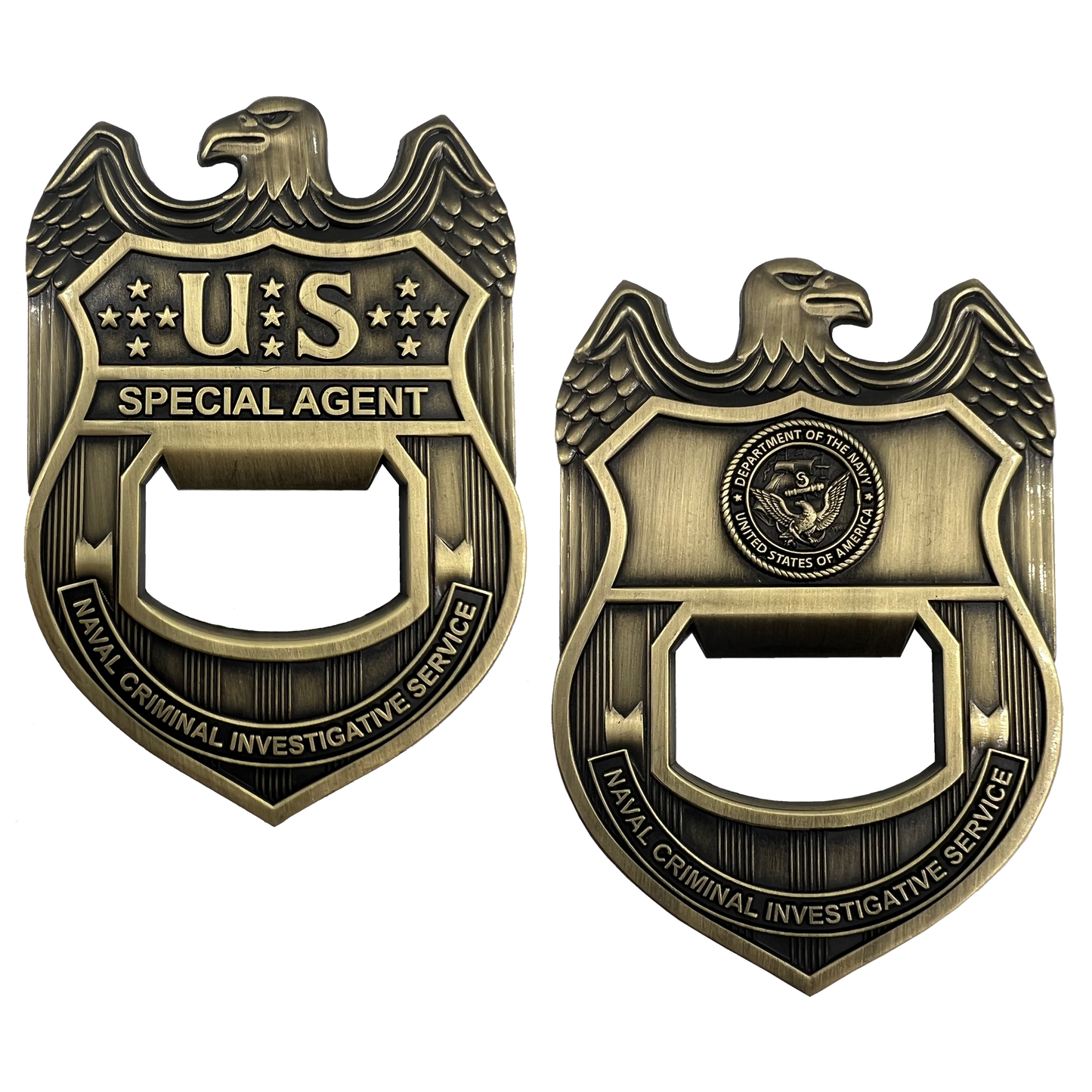 EL13-001 NCIS Special Agent Naval Criminal Investigative Service Challenge Coin Bottle Opener Navy