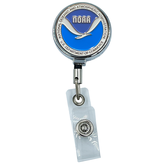 GL4-018 NOAA National Oceanic Atmospheric Administration Department of Commerce ID Card Holder Retractible Reel