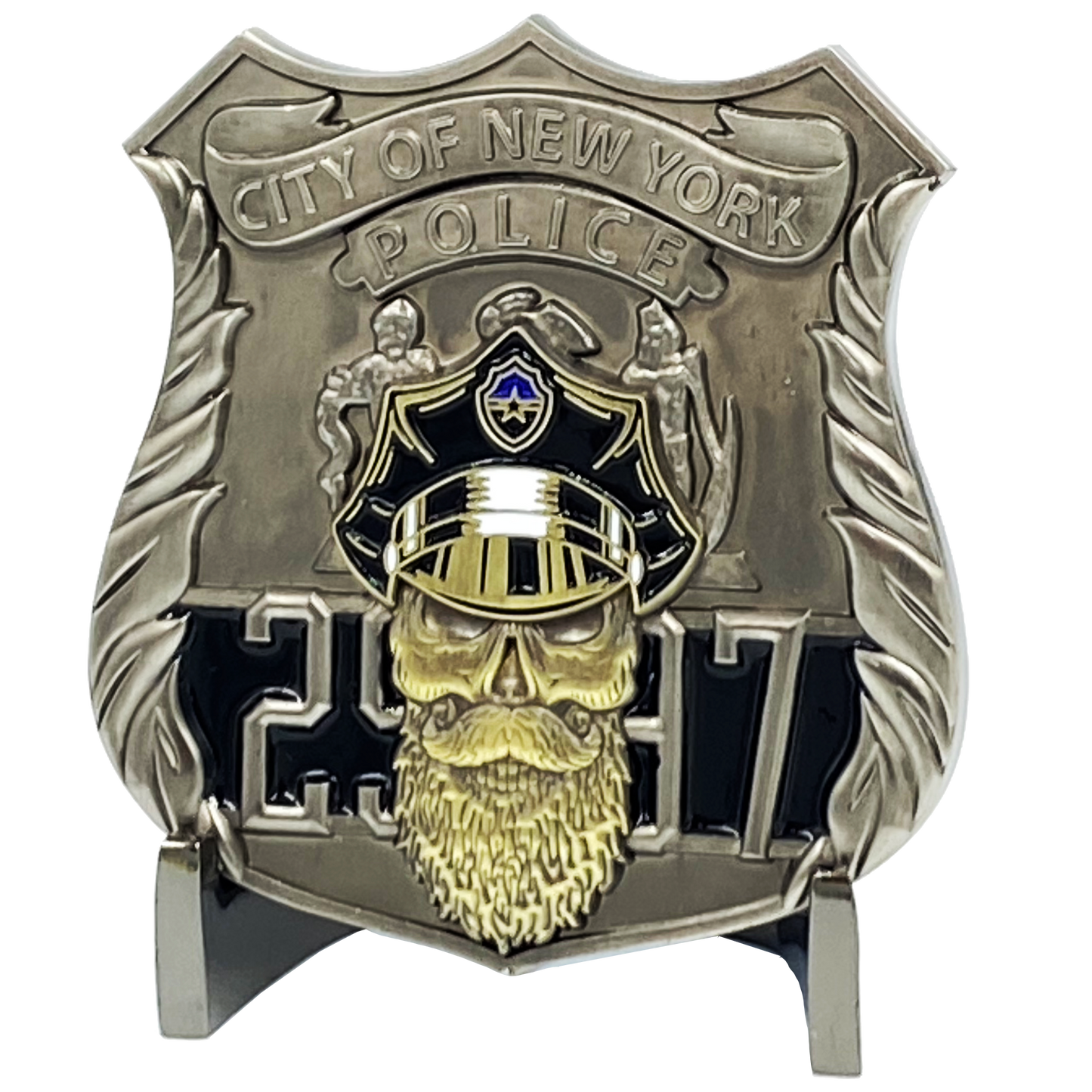 K-005 NYPD police officer Thin Blue Line Challenge Coin New York City Back the Blue Beard Gang