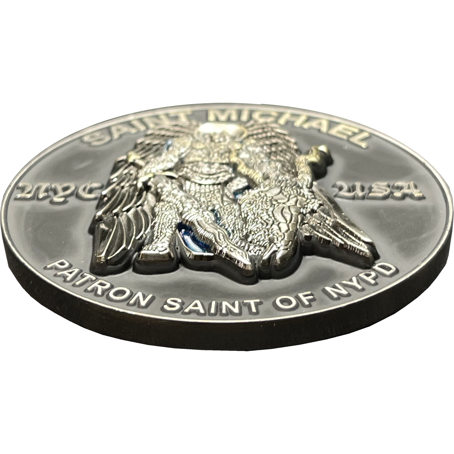 BL15-012 New York City Police Department Officer Saint Michael Patron Saint Challenge Coin ST. MICHAEL
