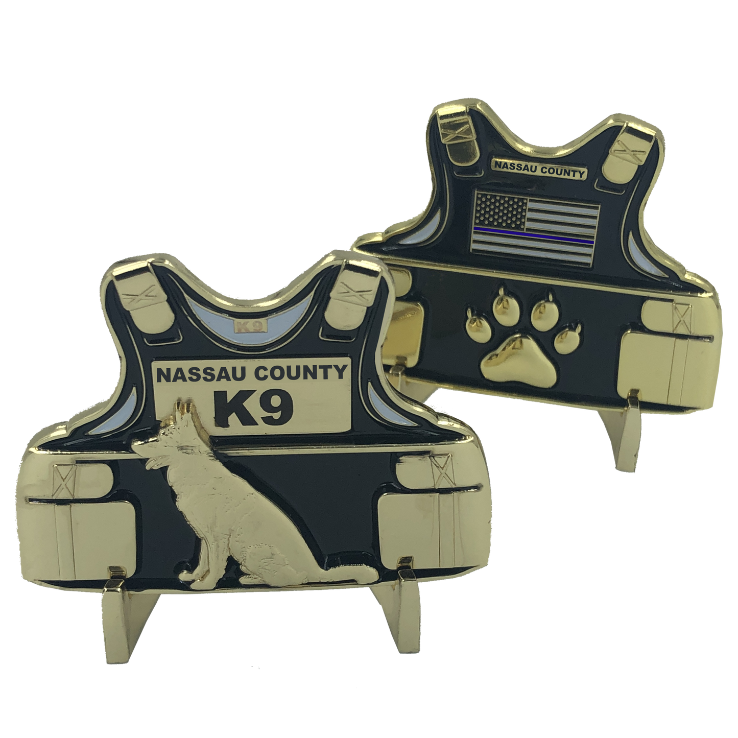 CL9-02 Nassau County Police Department Long Island New York K9 Body Armor Challenge Coin Canine NY NCPD Sheriff's Office