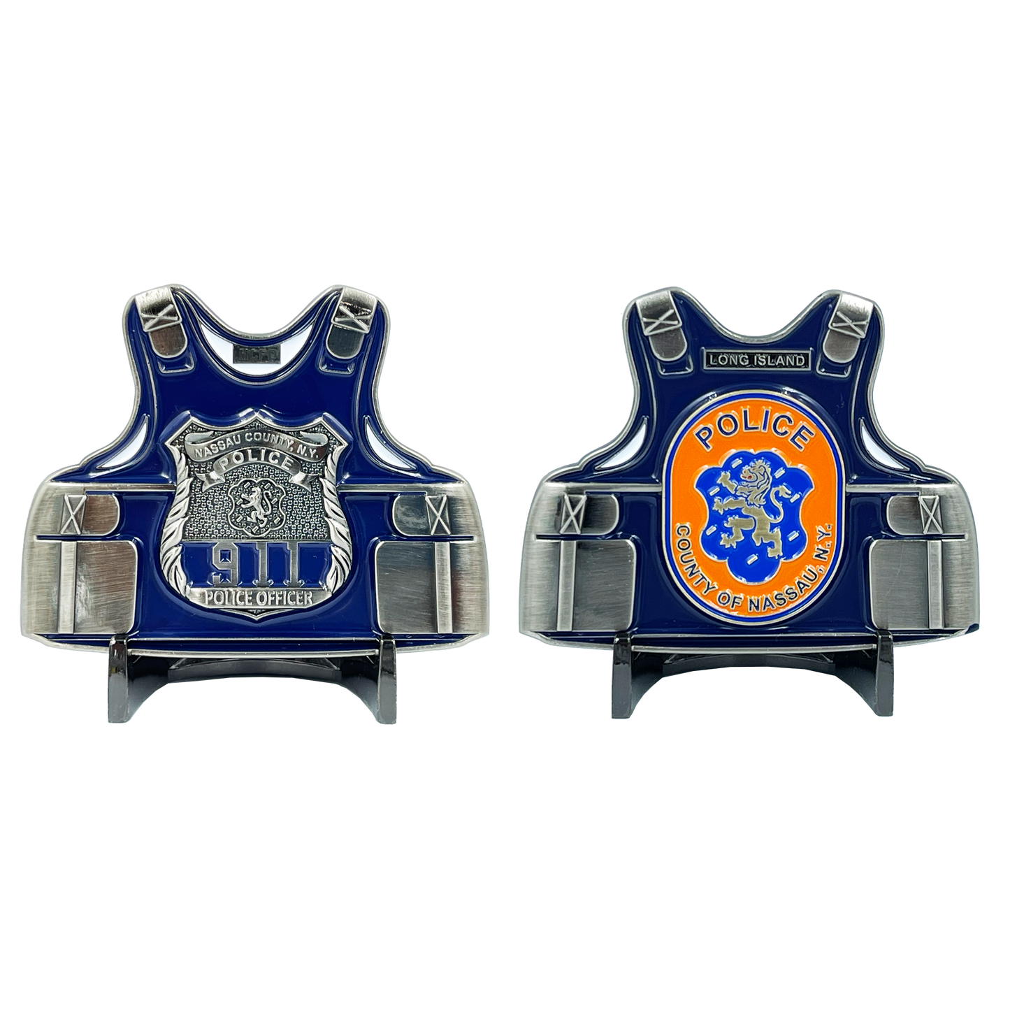 BL7-009 Nassau County Police Department NCPD Long Island Police Officer Body Armor Challenge Coin