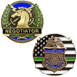 GL14-003 Border Patrol Agent Thin Green Line Negotiator Challenge Coin Honor First