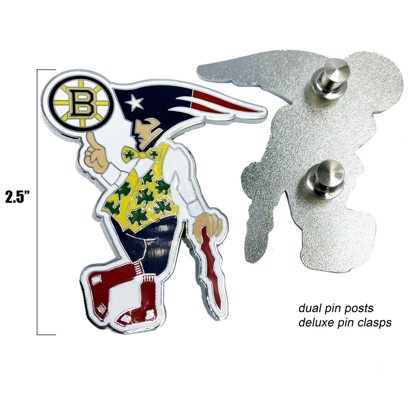 II-020 Boston Guy Sports Man Massachusetts Bruins Patriots Celtics Red Rox Challenge Coin Pin Cloisonné