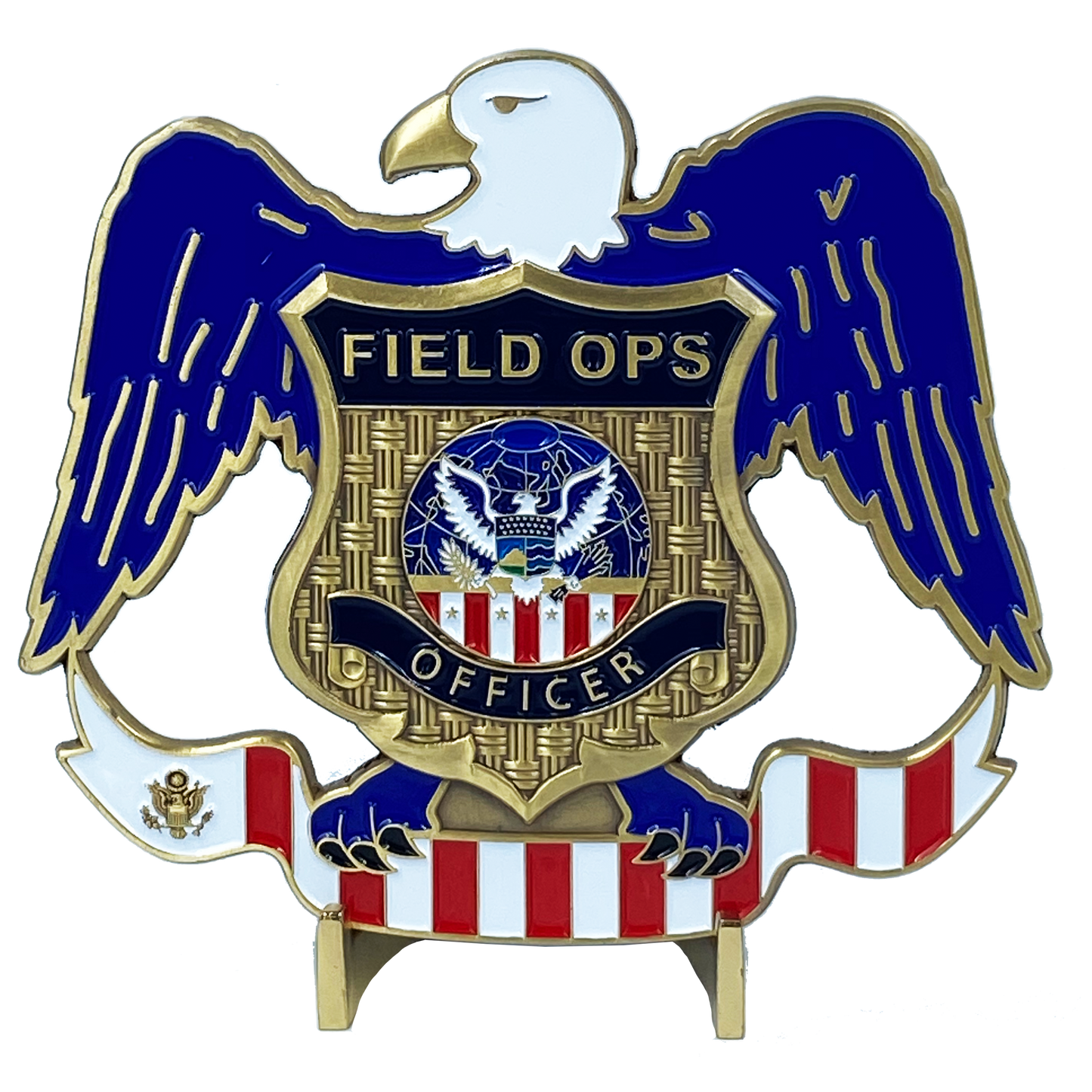 DL11-10 Field Operations huge vintage inspired CBP Field Ops US Customs Challenge Coin Eagle Flag 4 inch