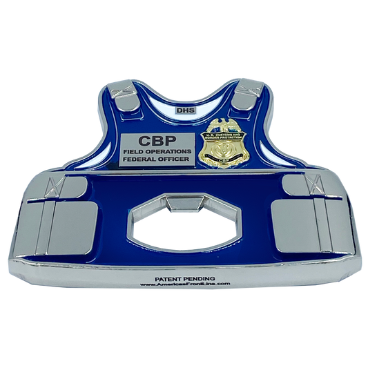 EL6-011 OFO CBP Field Operations Bottle Opener Body Armor Ballistic Vest Challenge Coin CBPO Field Ops CBP Officer