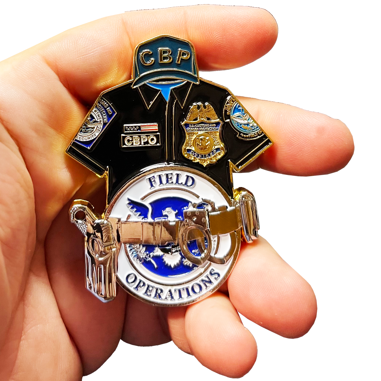BL6-004 CBP uniform shirt duty belt HK P2000 Field Operations OFO Field Ops Challenge Coin CBPO CBP Officer