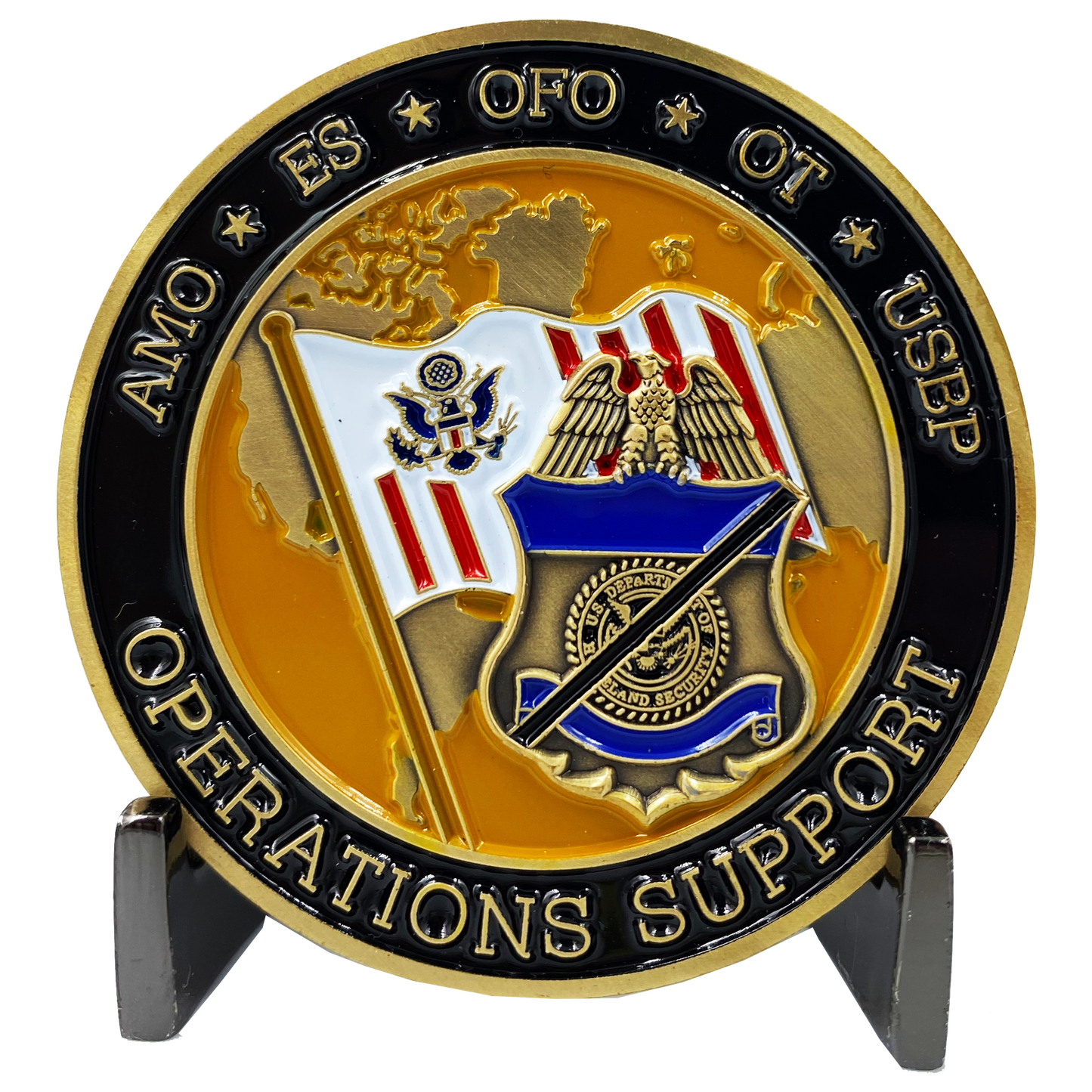 CL10-01 CBP AMO ES OFO OT USBP Border Patrol Field Ops Air Marine Operations Support Challenge Coin