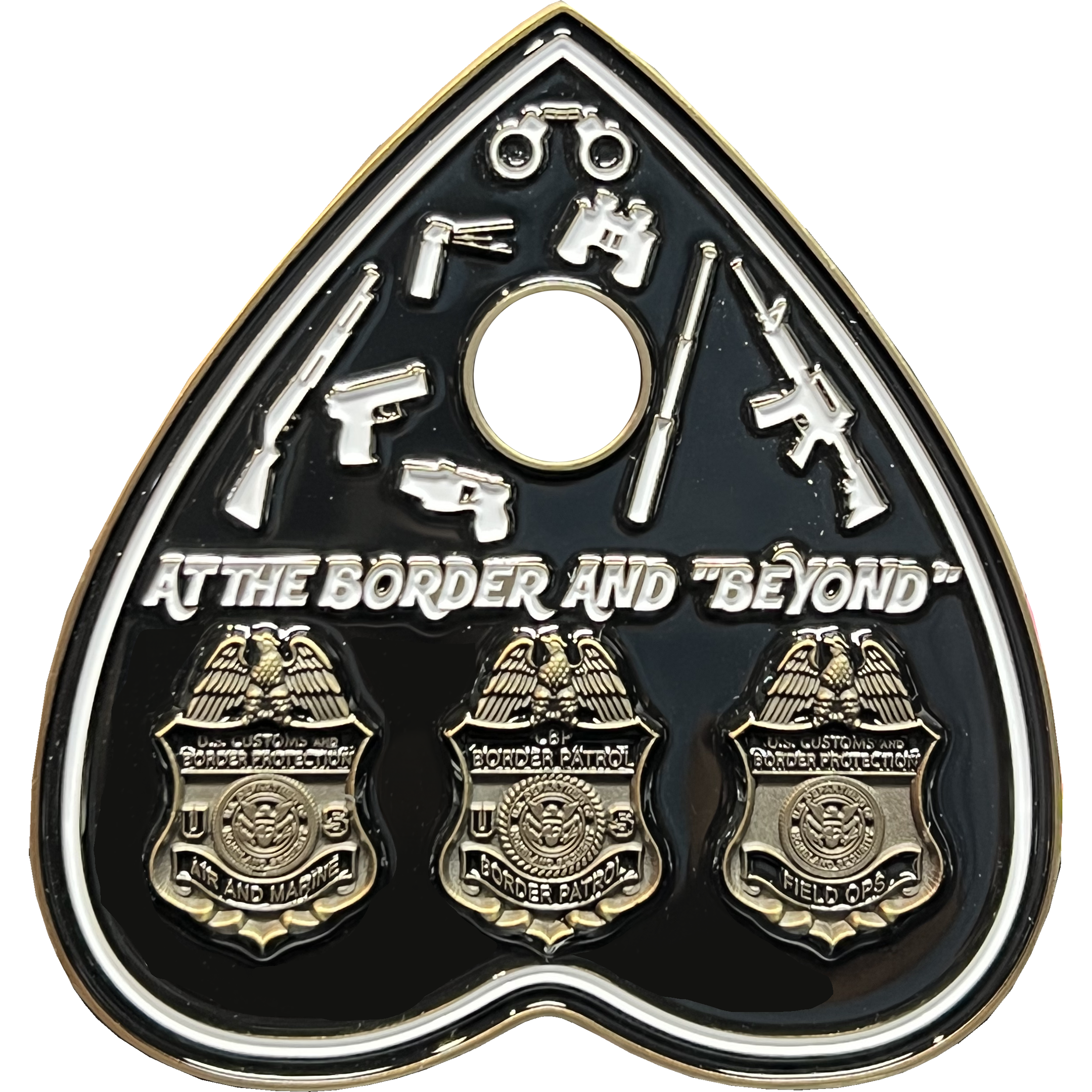 discontinued BL17-019 CBP Challenge Coin Border Patrol, Field Operations, Air and Marine paranormal Ouija inspired