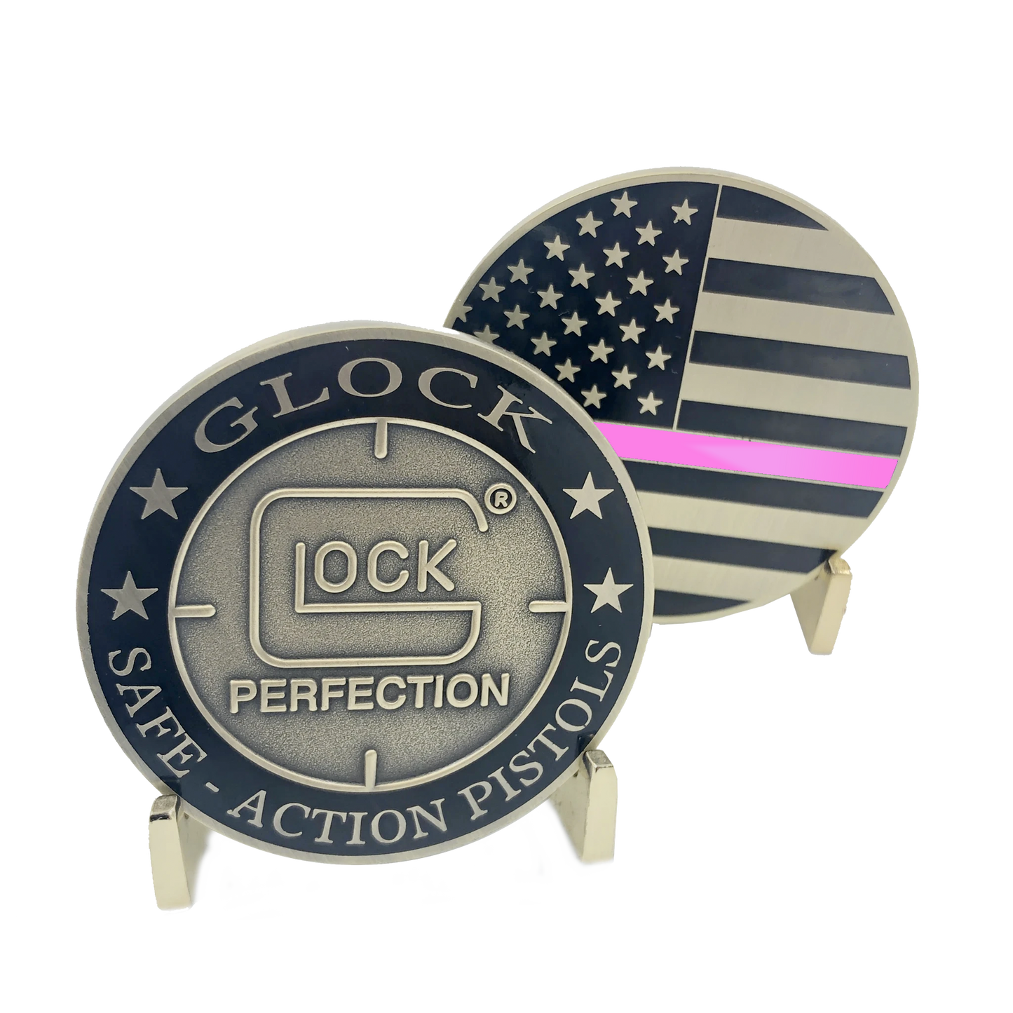 CL15-11 Thin Pink Line Police Challenge Coin Breast Cancer Awareness