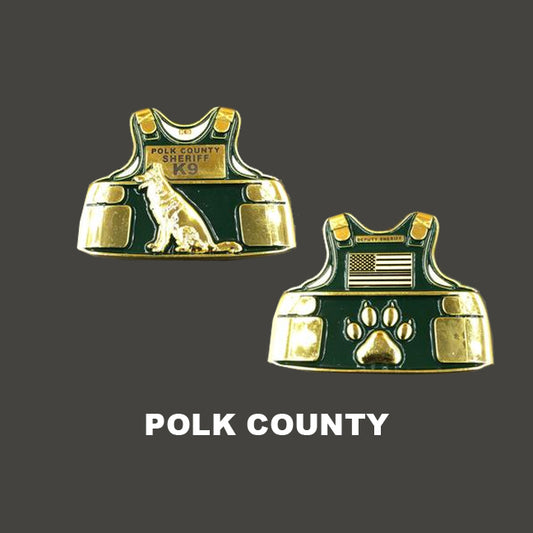 L-01 Polk County K9 Body Armor Police Challenge Coin Canine Sheriff's Office
